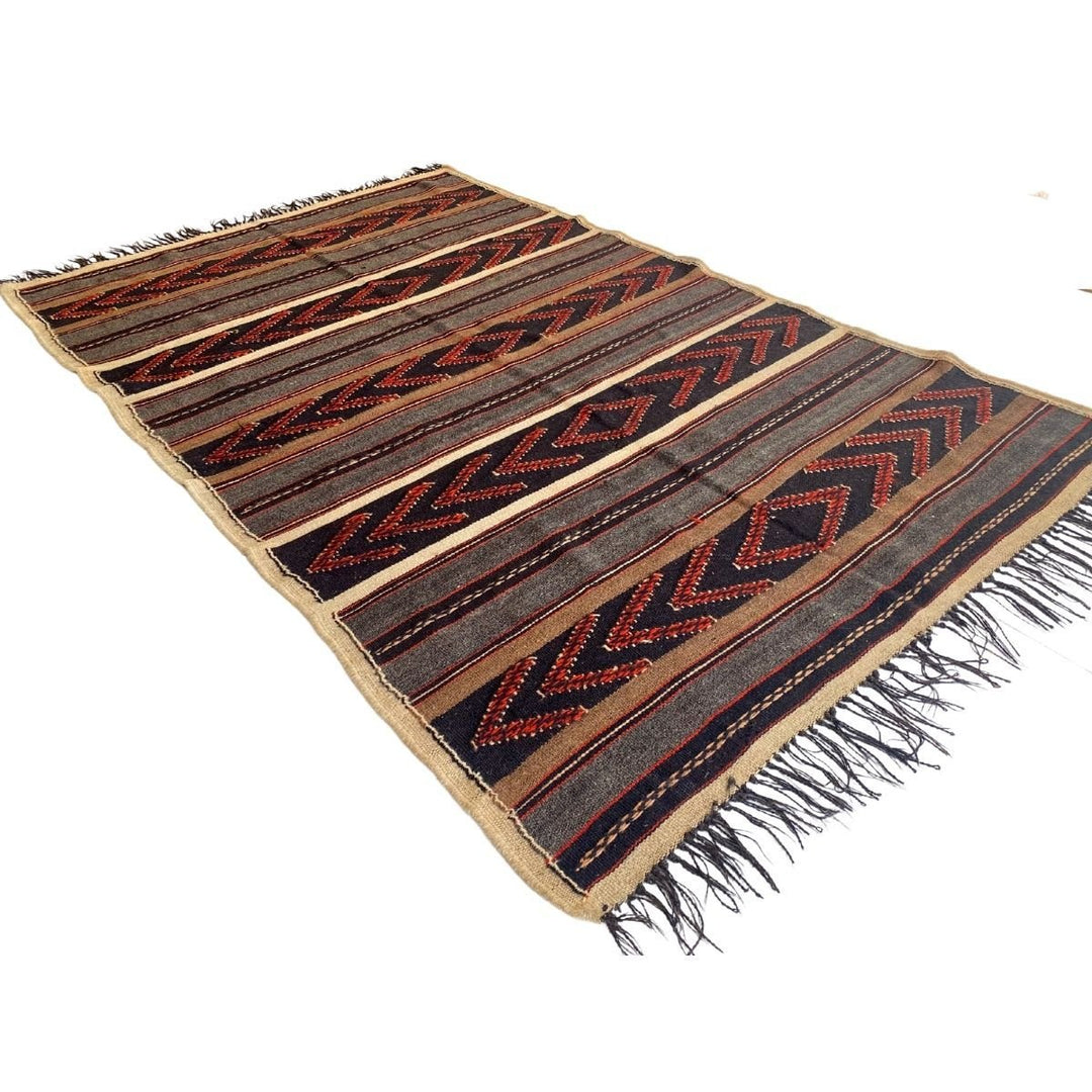 Afghani Goat Wool Kilim - 8 x 5.3 - Imam Carpets - Online Shop