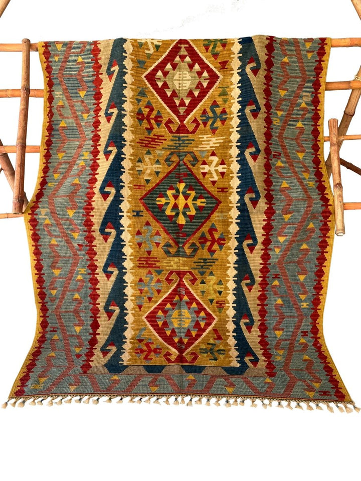 Antique Turkish Kilim - 7.3 x 4.11 - Imam Carpets - Online Shop