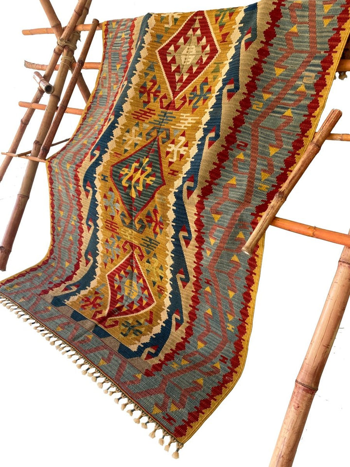 Antique Turkish Kilim - 7.3 x 4.11 - Imam Carpets - Online Shop