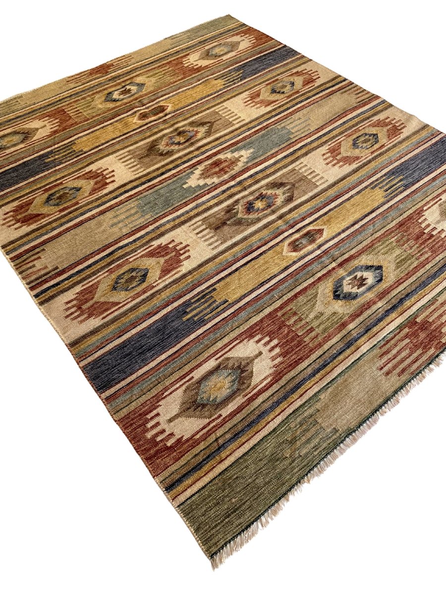 Antique Wash Afghani Kilim - Size: 7.5 x 6.2 - Imam Carpet Co. Home