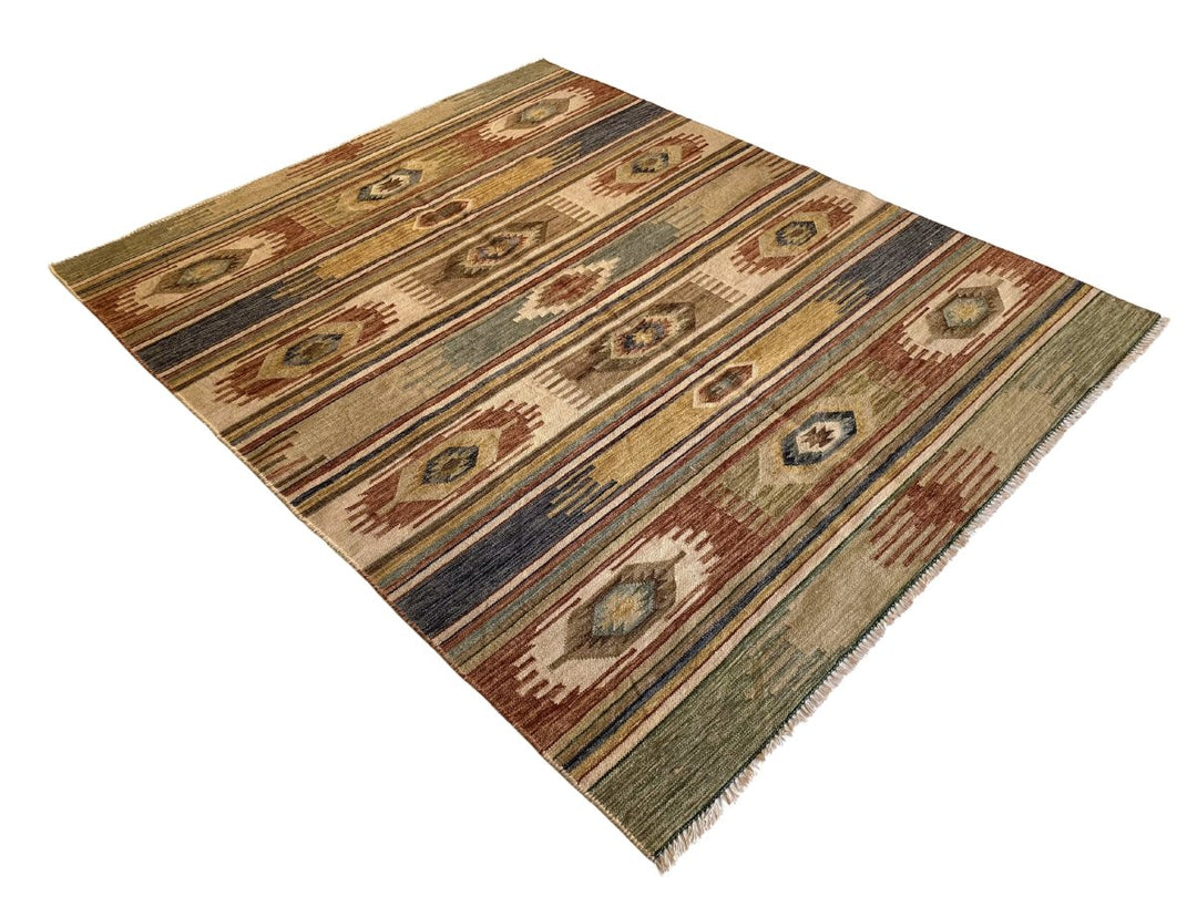 Antique Wash Afghani Kilim - Size: 7.5 x 6.2 - Imam Carpet Co. Home