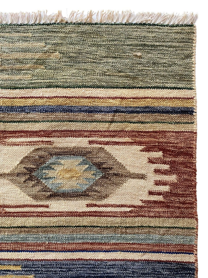 Antique Wash Afghani Kilim - Size: 7.5 x 6.2 - Imam Carpet Co. Home