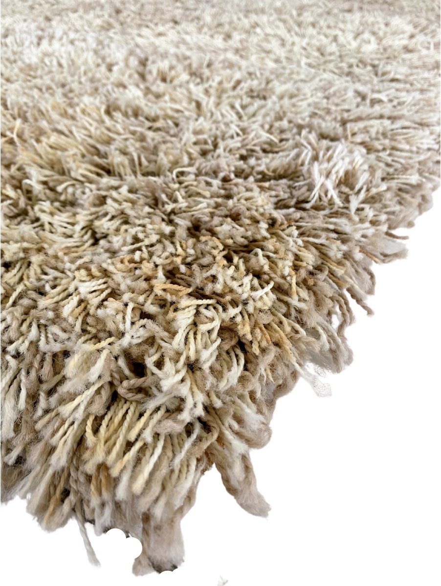 Beige Medium Pile Shaggy - Size: 5.3 x 7.7 - Imam Carpet Co. Home