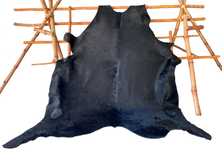 Black Authentic Cowhide - Size: 9.3 x 7.2 - Imam Carpet Co. Home