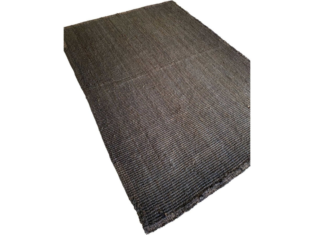 Black Overdyed Jute Rug - Size: 7.6 x 5.2 - Imam Carpets Online Store