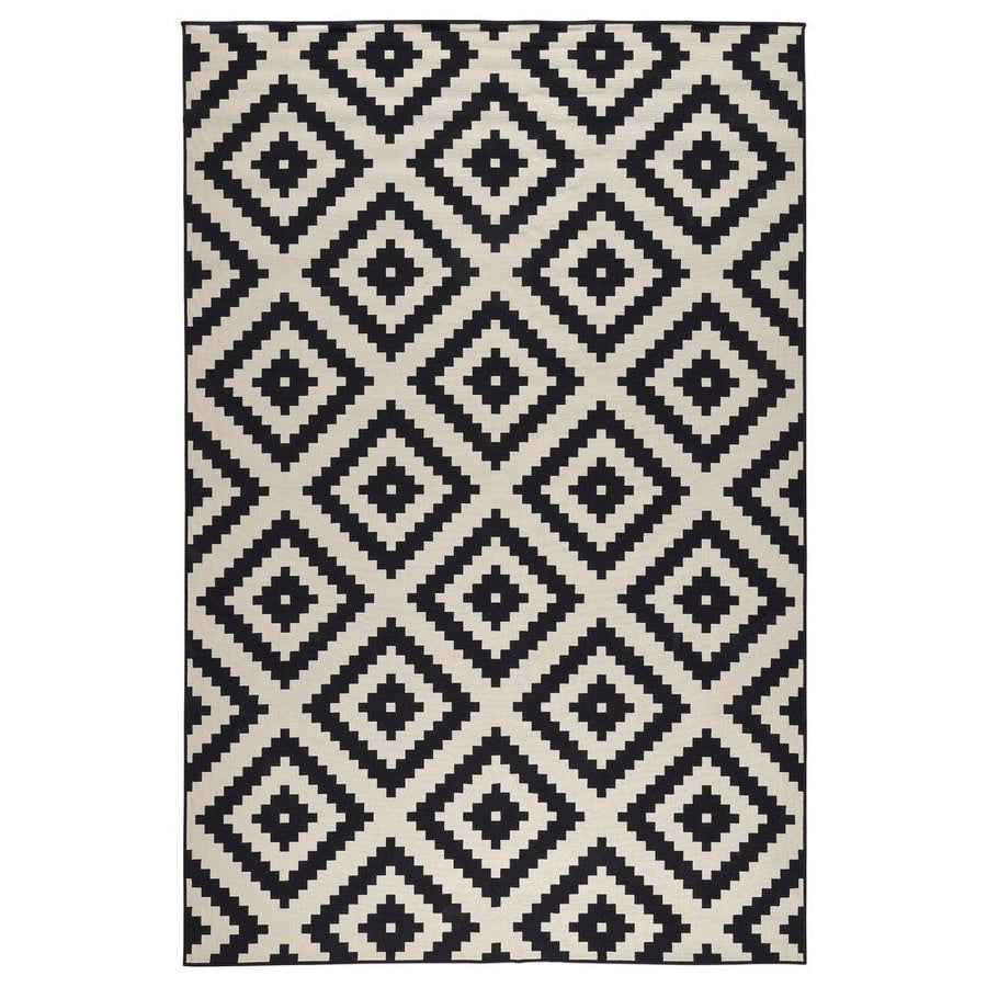 Black/White Diamond Geometric Rug - Size: 9.10 x 6.7 - Imam Carpet Co. Home