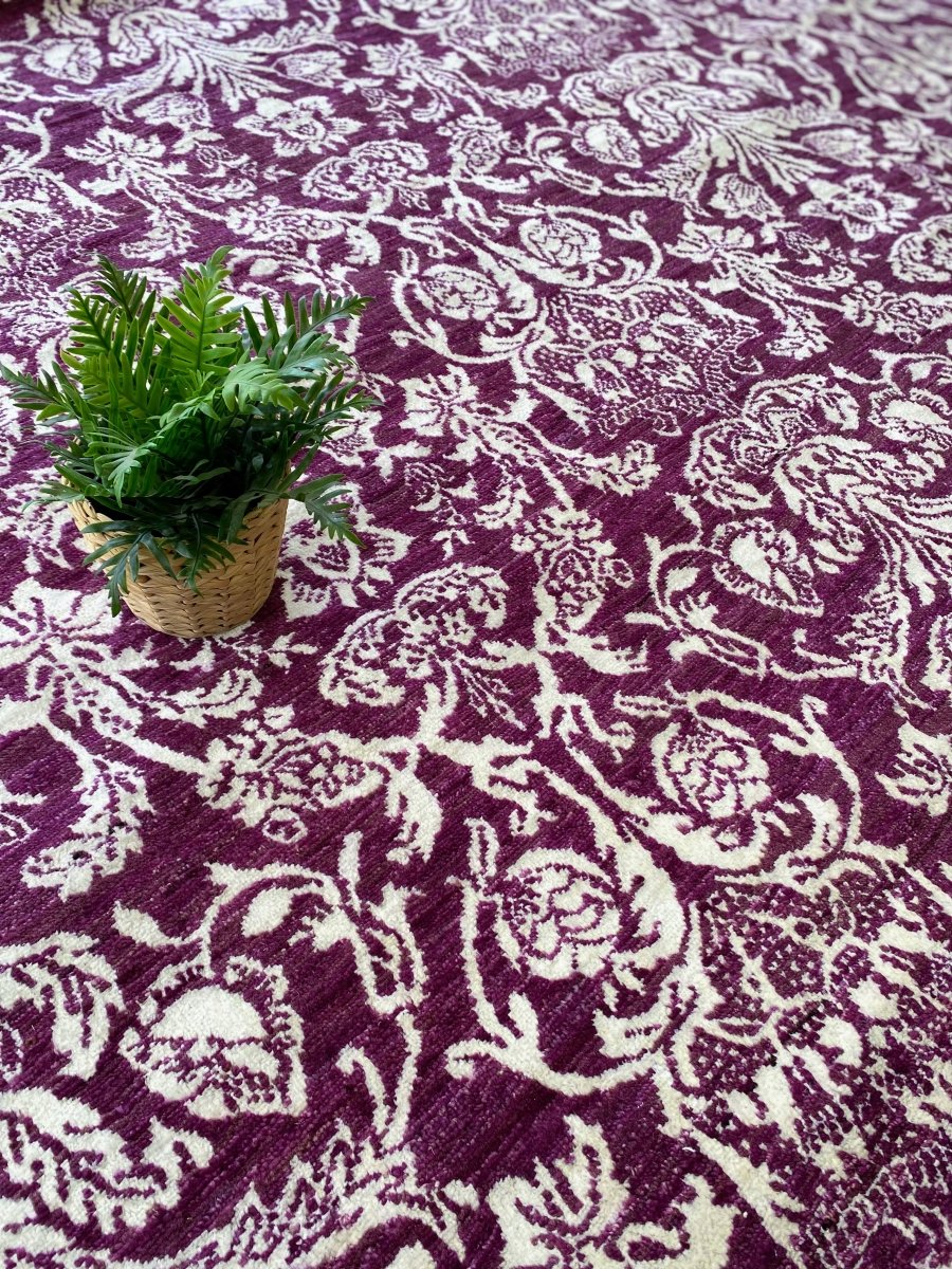 Blue Floral Rug - Size: 10.3 x 8.1 - Imam Carpets Online Store