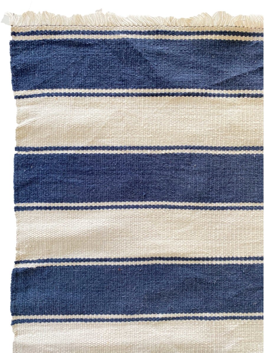 Blue Stripe Rug - Size: 7.5 x 5 - Imam Carpets Online Store