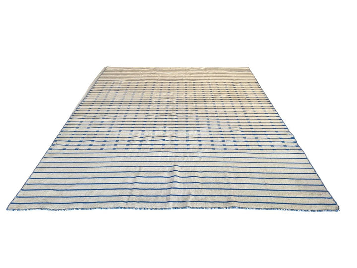 Blue Stripes Dhurrie - Size: 7.8 x 5.10 - Imam Carpet Co. Home