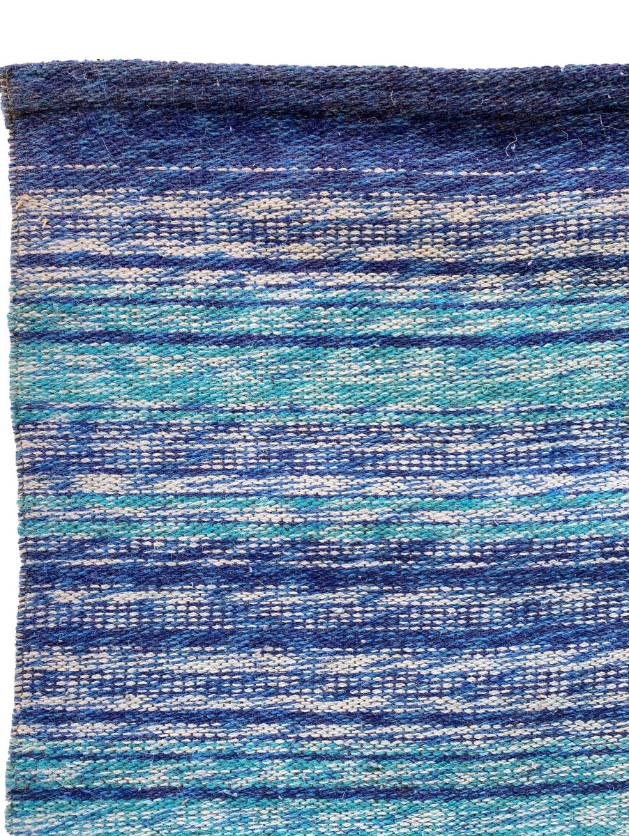 Blue Stripes - Size: 8.6 x 6 - Imam Carpets Online Store