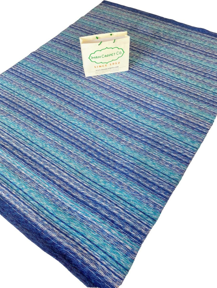 Blue Stripes - Size: 8.6 x 6 - Imam Carpets Online Store