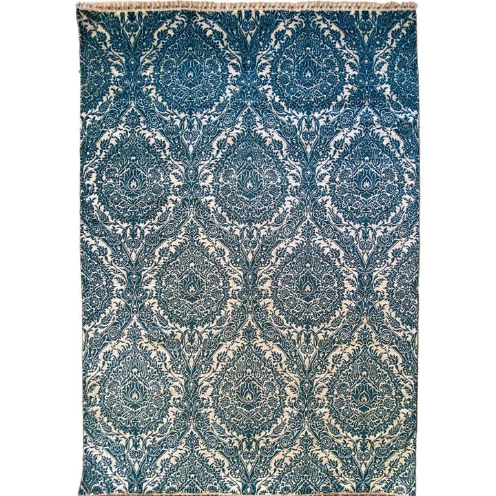 Blue Wrought Trellis Silk Rug - Size: 9.3 x 6.1 - Imam Carpets - Online Shop