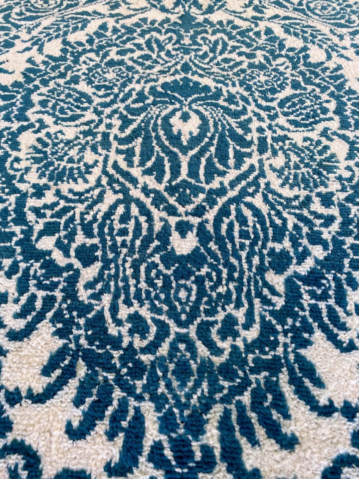 Blue Wrought Trellis Silk Rug - Size: 9.3 x 6.1 - Imam Carpets - Online Shop