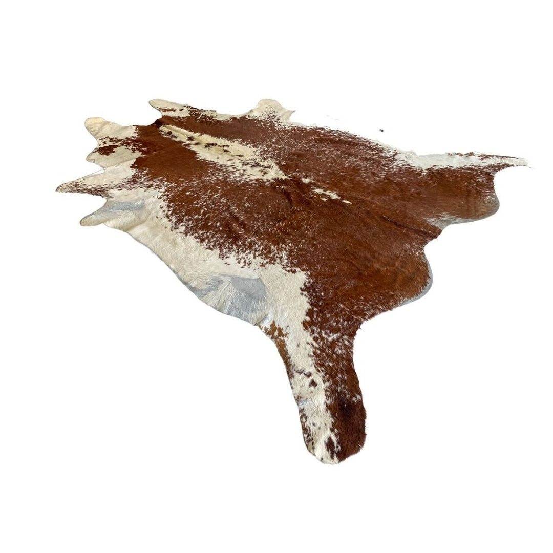 Brown & White Authentic Cow Hide - Size: 9.5 x 7 - Imam Carpets - Online Shop