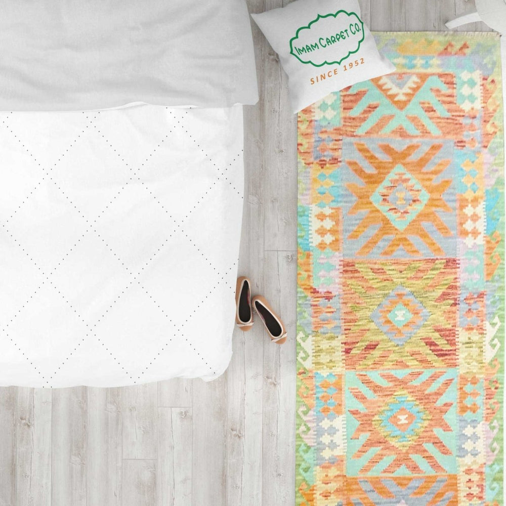 Colorful Bohemian Kilim - Size: 9.11 x 2.8 (Runner) - Imam Carpets - Online Shop