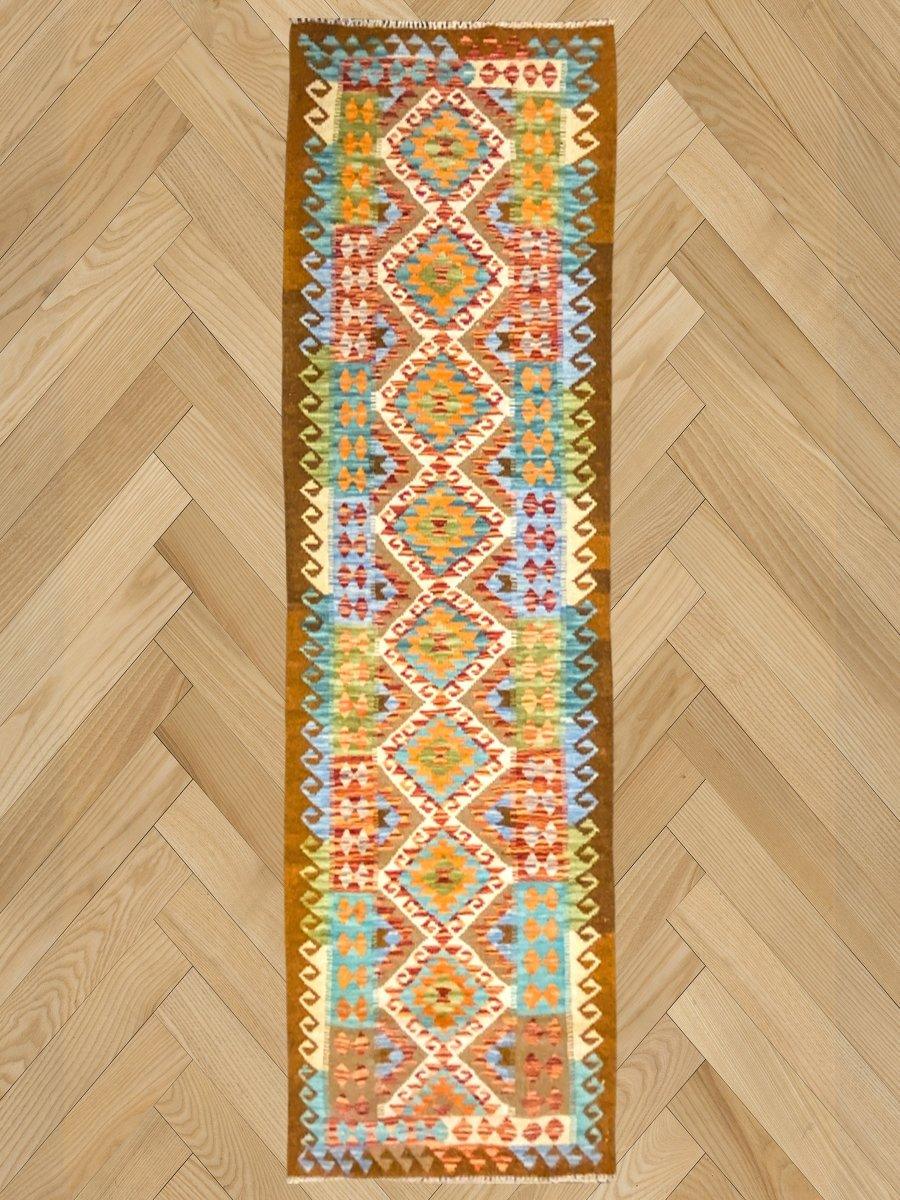 Colorful Bohemian Kilim - Size: 9.8 x 2.9 (Runner) - Imam Carpets - Online Shop
