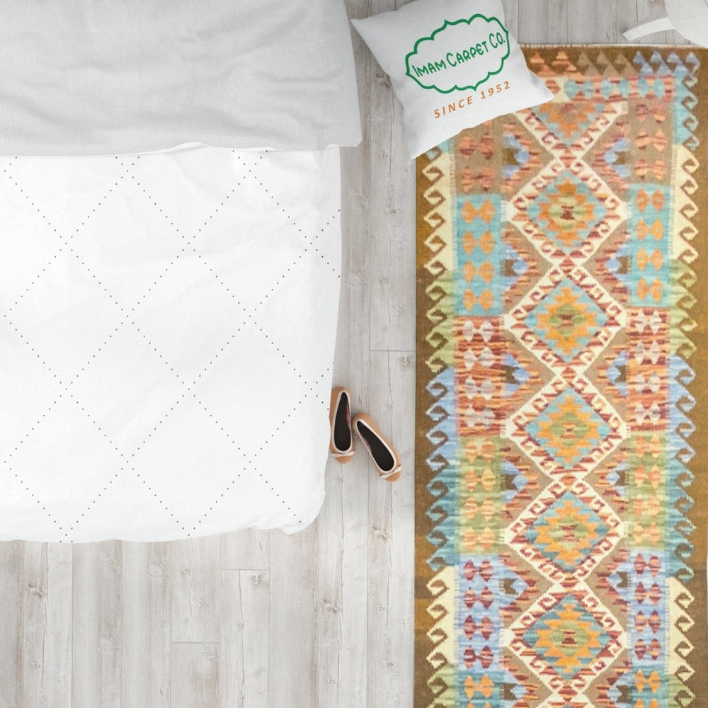 Colorful Bohemian Kilim - Size: 9.8 x 2.9 (Runner) - Imam Carpets - Online Shop