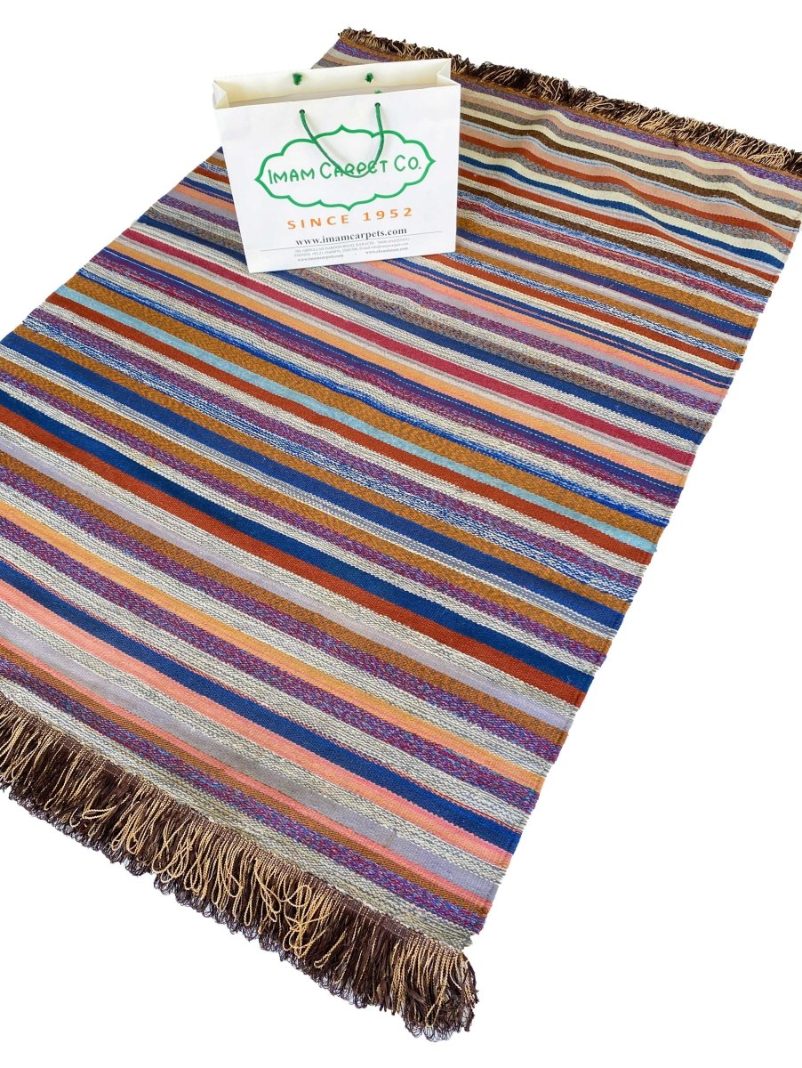 Colorful Stripe Rug - Size: 5.7 x 3.11 - Imam Carpets Online Store