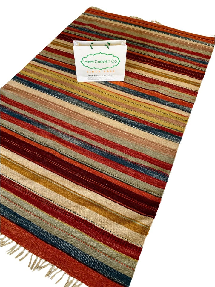 Colorful Stripes Rug - size: 8.2 x 5 - Imam Carpet Co. Home