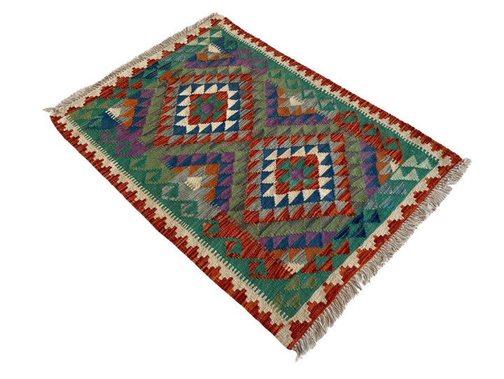 Colourful Afghani Chobi Kilim - Size: 3.11 x 2.11 - Imam Carpet Co. Home