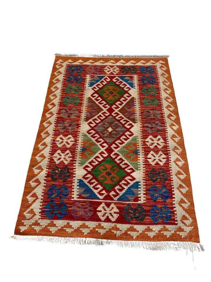 Colourful Afghani Chobi Kilim - Size: 4 x 2.9 - Imam Carpet Co. Home