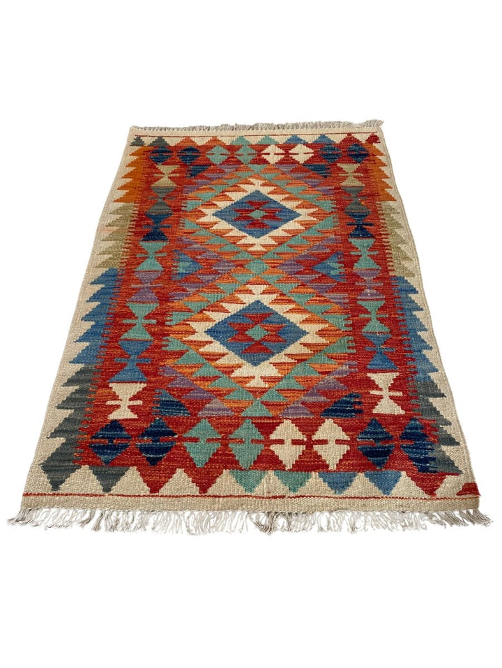 Colourful Afghani Chobi Kilim - Size: 4 x 2.9 - Imam Carpet Co. Home