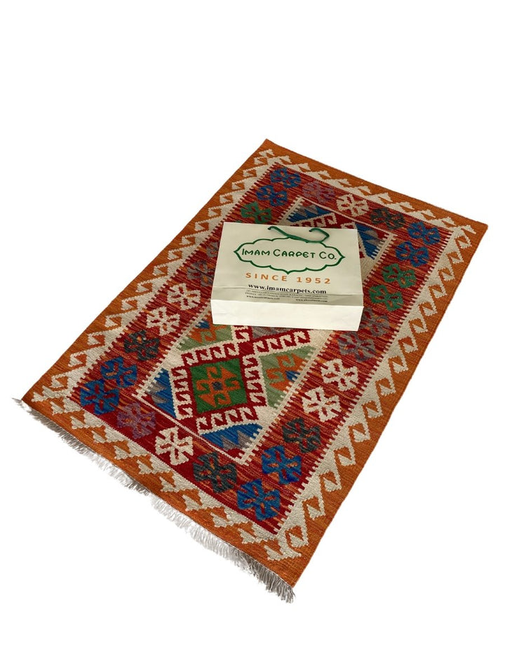 Colourful Afghani Chobi Kilim - Size: 4 x 2.9 - Imam Carpet Co. Home