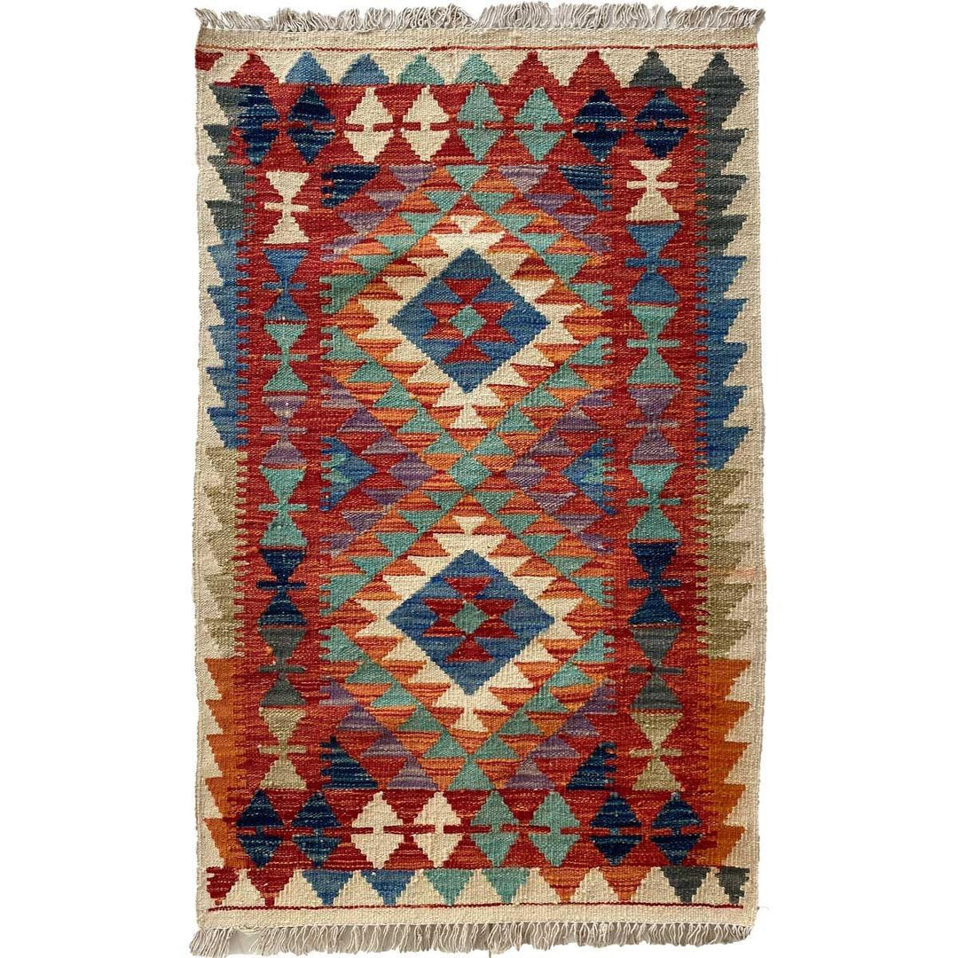 Colourful Afghani Chobi Kilim - Size: 4 x 2.9 - Imam Carpet Co. Home