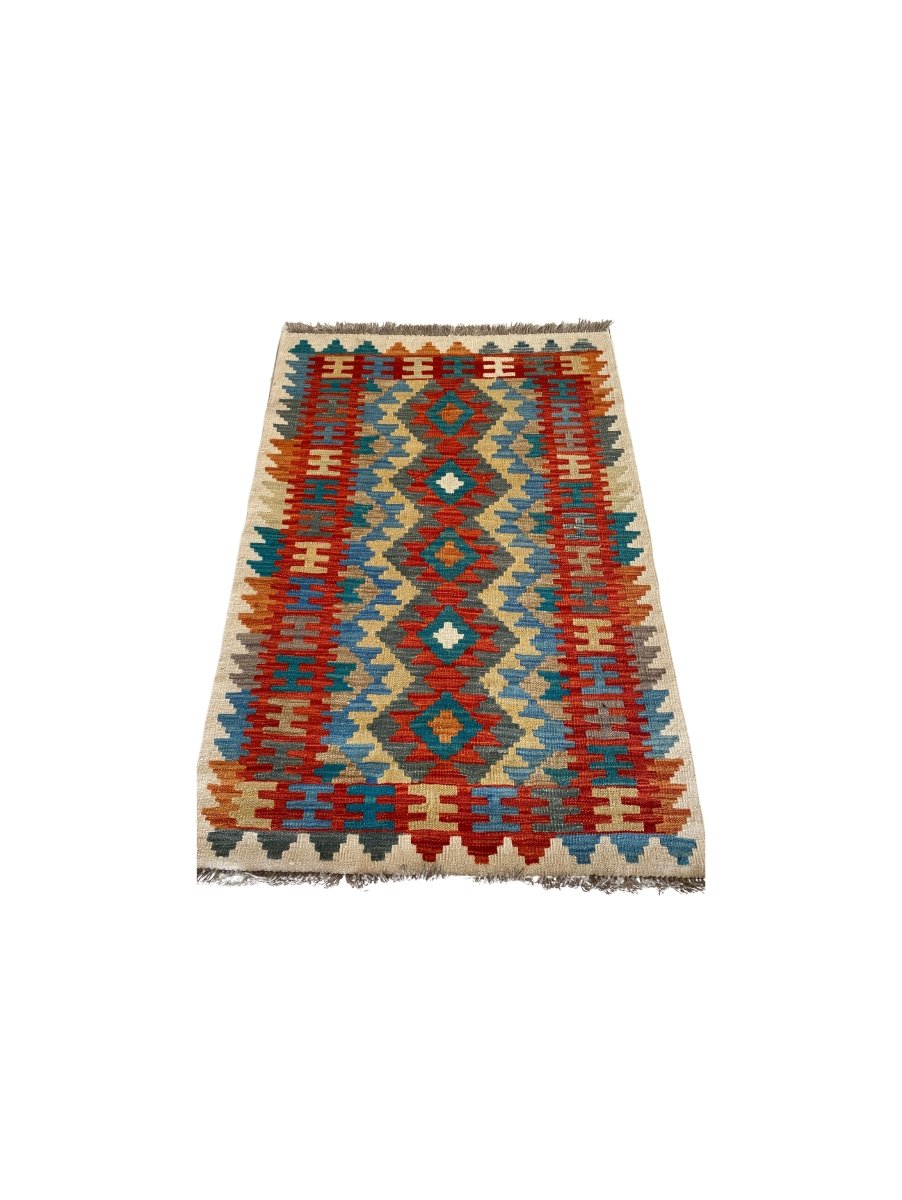 Colourful Afghani Chobi Kilim - Size: 4.10 x 3.4 - Imam Carpet Co. Home