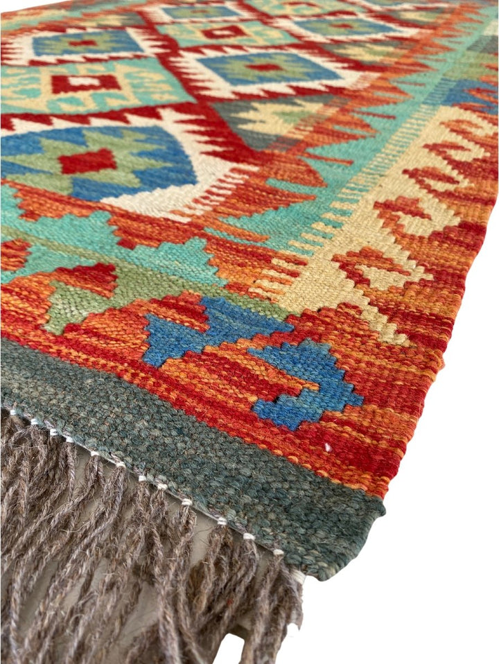 Colourful Afghani Chobi Kilim - Size: 4.2 x 2.1 - Imam Carpet Co. Home