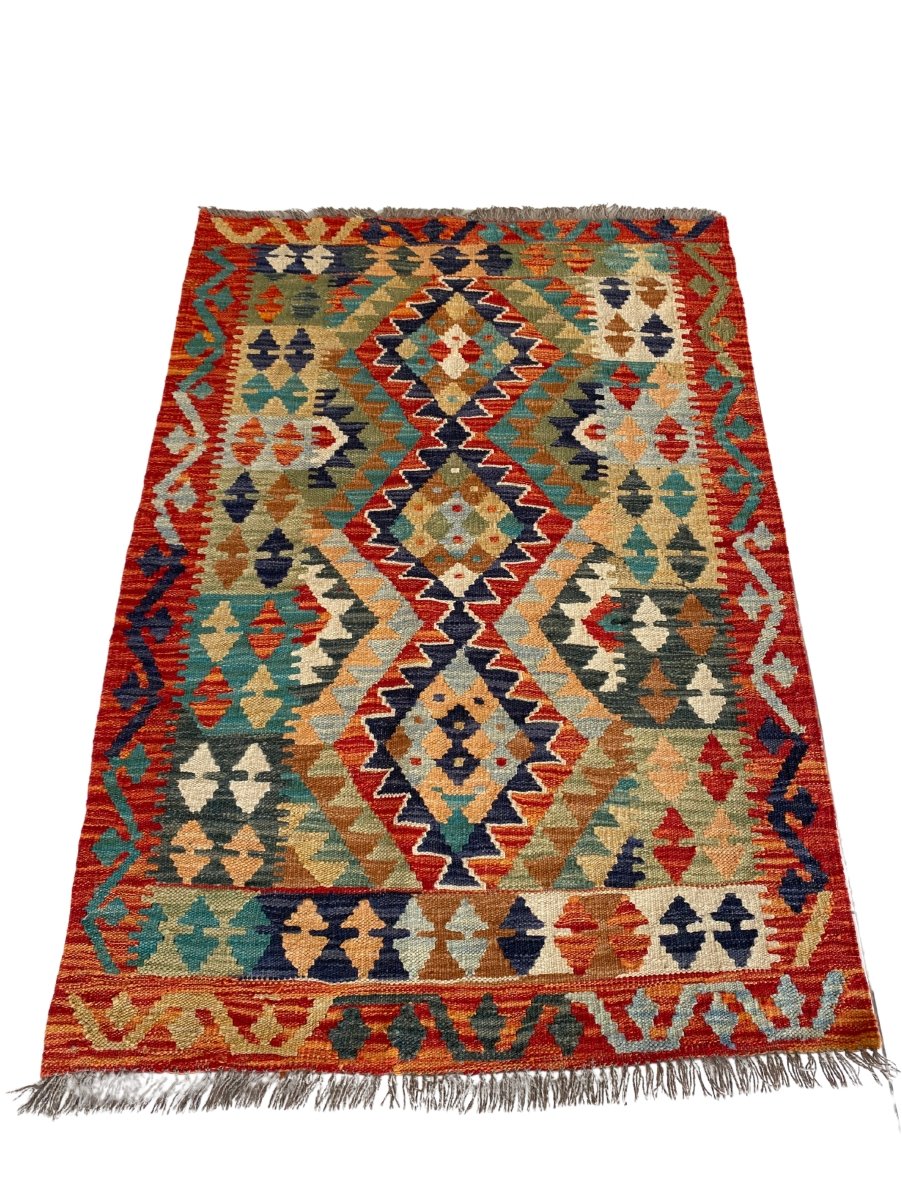 Colourful Afghani Chobi Kilim - Size: 4.2 x 2.11 - Imam Carpet Co. Home