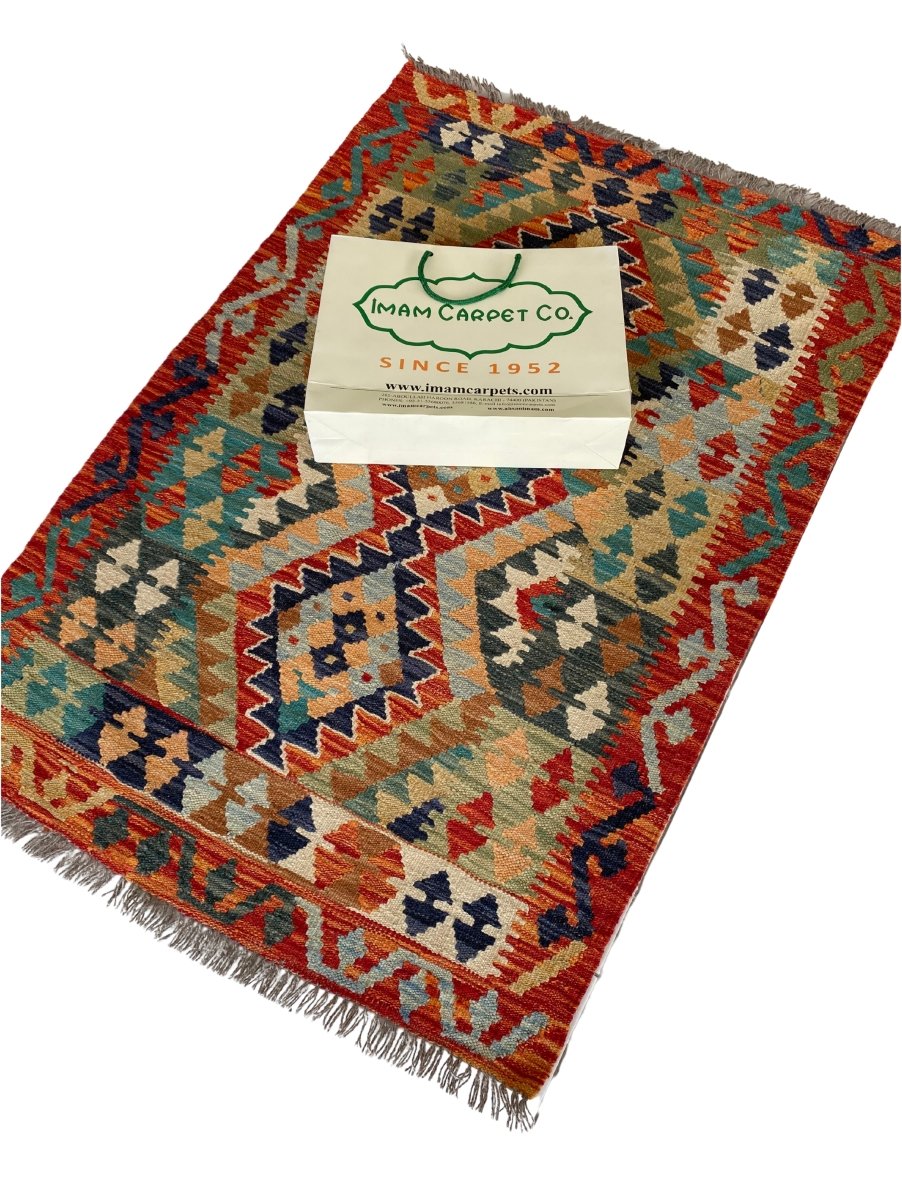 Colourful Afghani Chobi Kilim - Size: 4.2 x 2.11 - Imam Carpet Co. Home