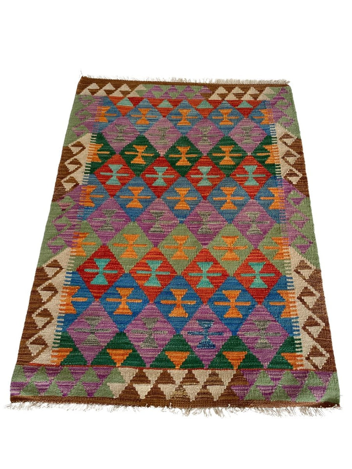 Colourful Afghani Chobi Kilim - Size: 4.8 x 3.5 - Imam Carpet Co. Home