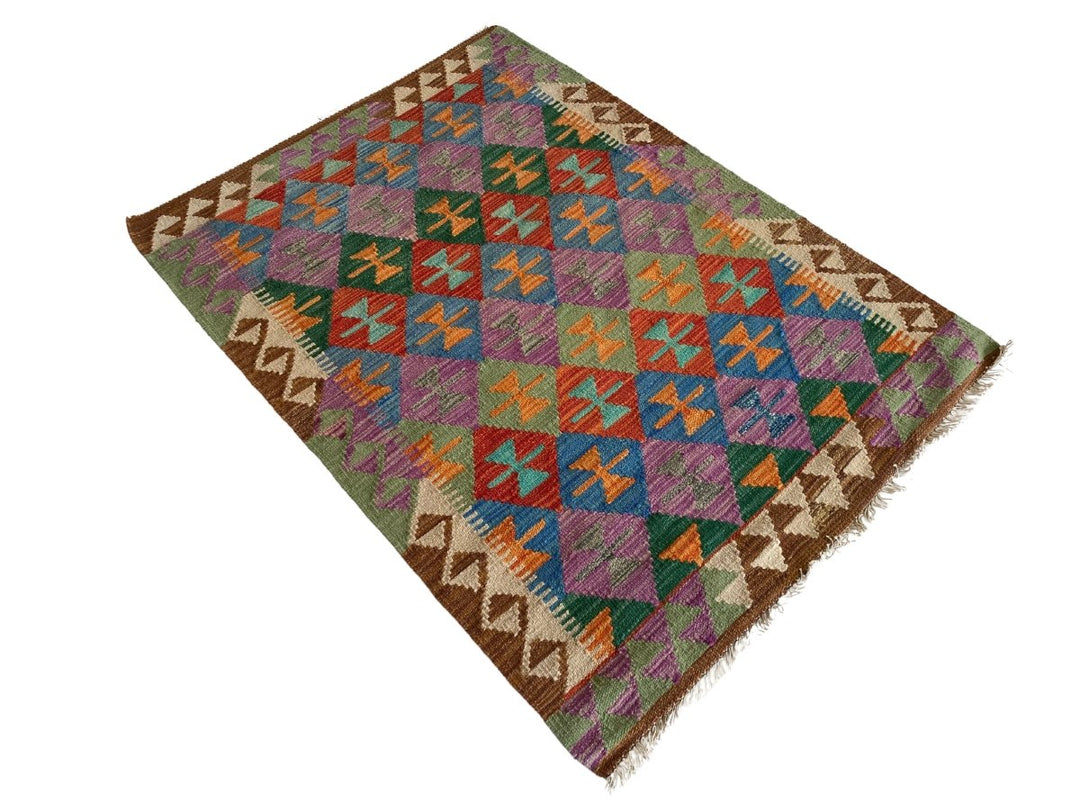 Colourful Afghani Chobi Kilim - Size: 4.8 x 3.5 - Imam Carpet Co. Home