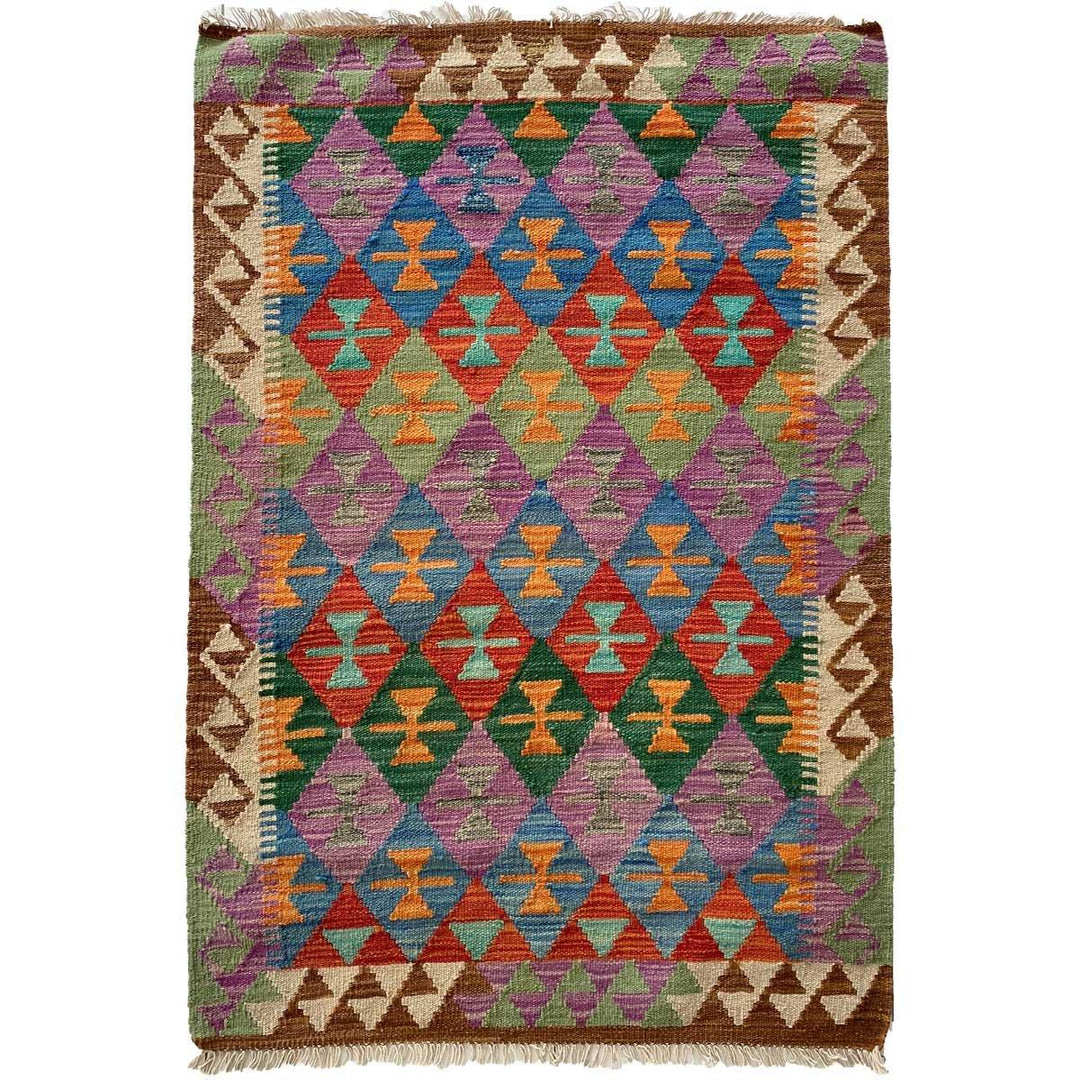 Colourful Afghani Chobi Kilim - Size: 4.8 x 3.5 - Imam Carpet Co. Home