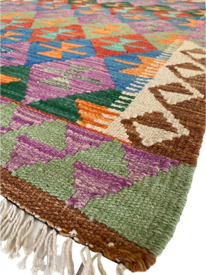 Colourful Afghani Chobi Kilim - Size: 4.8 x 3.5 - Imam Carpet Co. Home