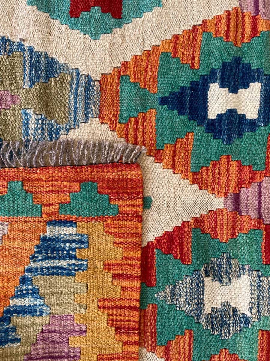 Colourful Afghani Chobi Kilim - Size: 4.9 x 3.3 - Imam Carpet Co. Home