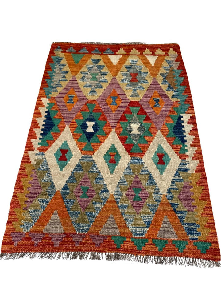 Colourful Afghani Chobi Kilim - Size: 4.9 x 3.3 - Imam Carpet Co. Home