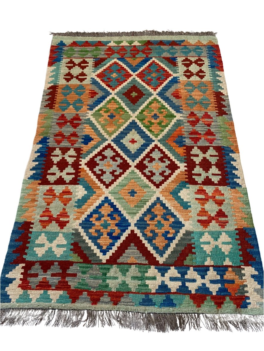 Colourful Afghani Chobi Kilim - Size: 5 x 3.4 - Imam Carpet Co. Home