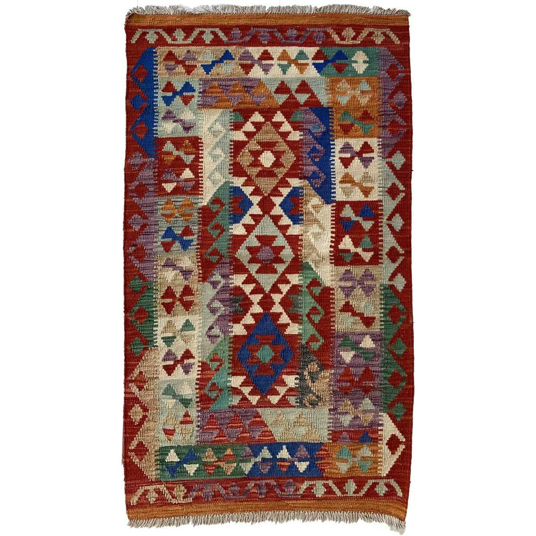 Colourful Afghani Chobi Kilim - Size: 5.3 x 3.2 - Imam Carpet Co. Home