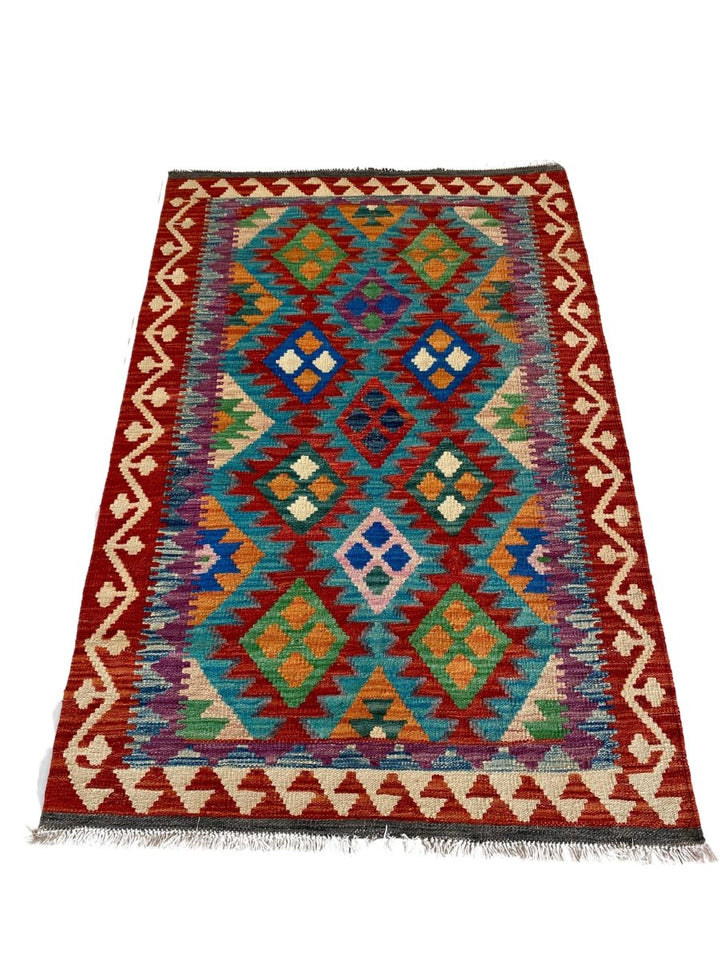 Colourful Afghani Chobi Kilim - Size: 5.3 x 3.5 - Imam Carpet Co. Home