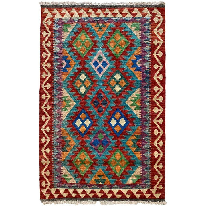 Colourful Afghani Chobi Kilim - Size: 5.3 x 3.5 - Imam Carpet Co. Home