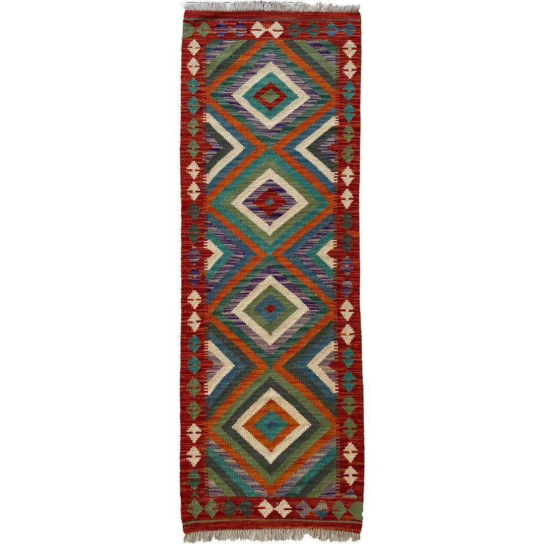 Colourful Afghani Chobi Kilim - Size: 6.4 x 2.3 (Runner) - Imam Carpet Co. Home