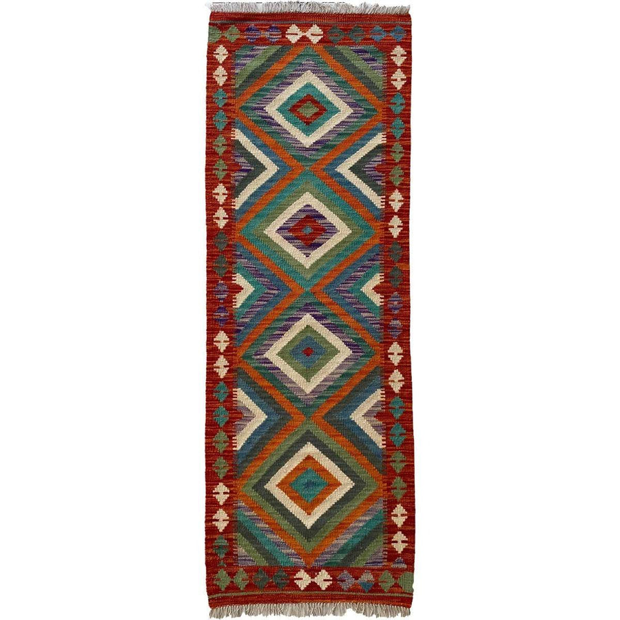 Colourful Afghani Chobi Kilim - Size: 6.4 x 2.3 (Runner) - Imam Carpet Co. Home