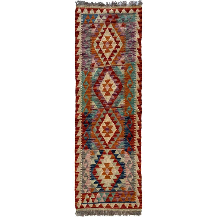 Colourful Afghani Chobi Kilim - Size: 6.7 x 2.3 (Runner) - Imam Carpet Co. Home