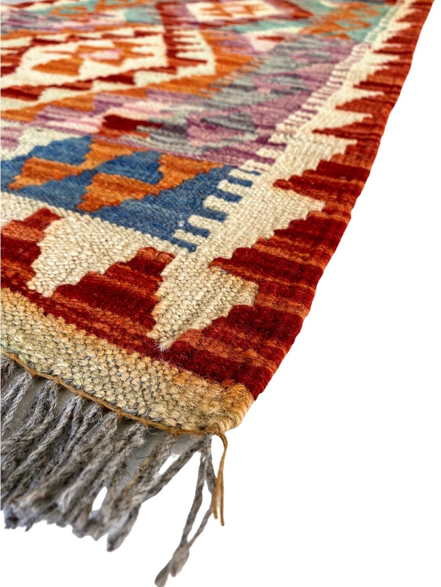 Colourful Afghani Chobi Kilim - Size: 6.7 x 2.3 (Runner) - Imam Carpet Co. Home