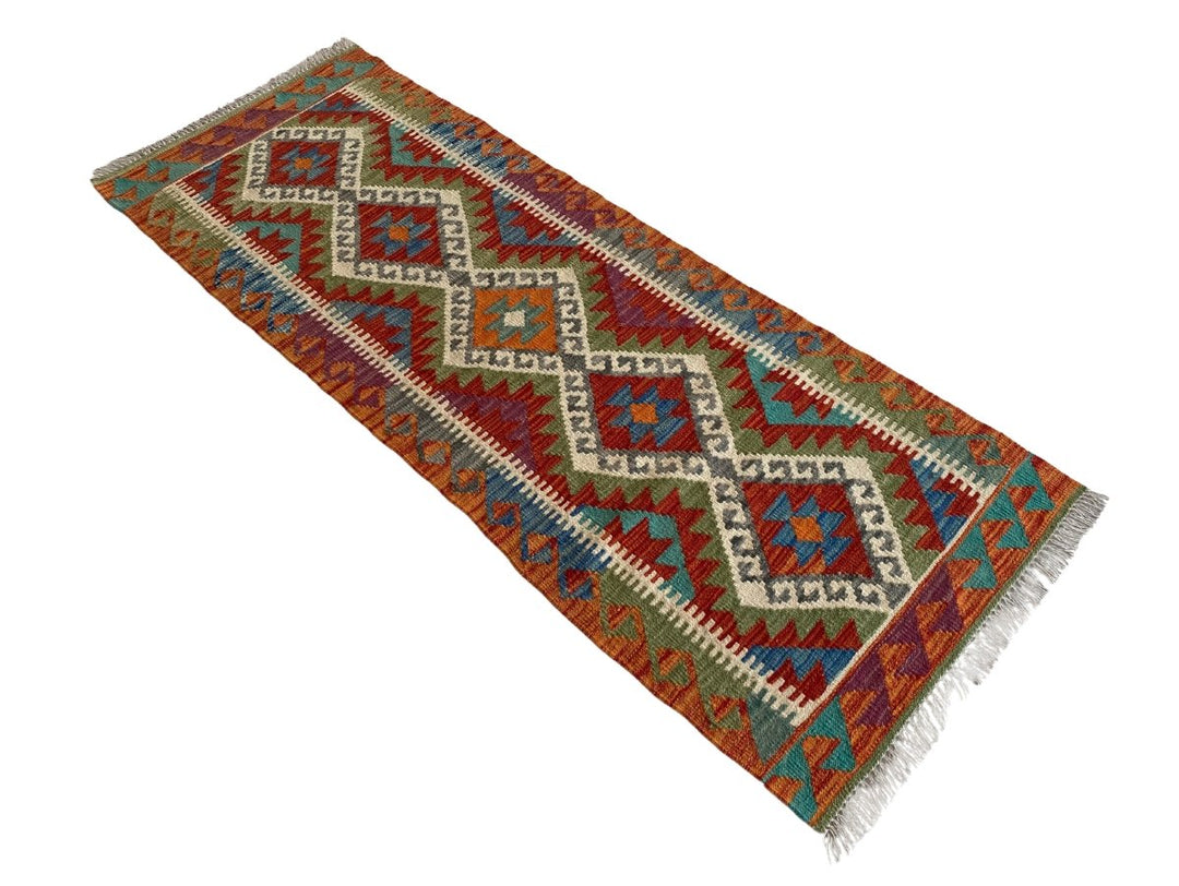 Colourful Afghani Chobi Kilim - Size: 6.7 x 2.6 (Runner) - Imam Carpet Co. Home