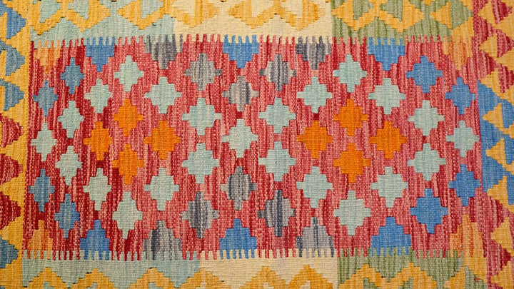 Colourful Bohemian Kilim - Size: 3.11 x 2.9 - Imam Carpets - Online Shop