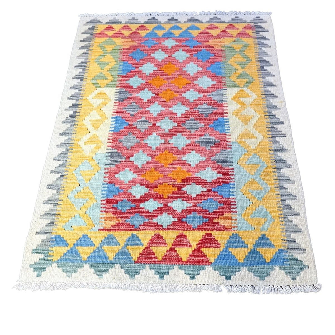 Colourful Bohemian Kilim - Size: 3.11 x 2.9 - Imam Carpets - Online Shop