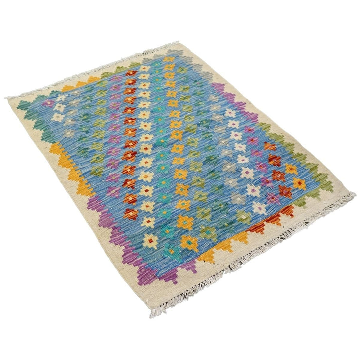 Colourful Bohemian Kilim - Size: 3.8 x 2.10 - Imam Carpets - Online Shop